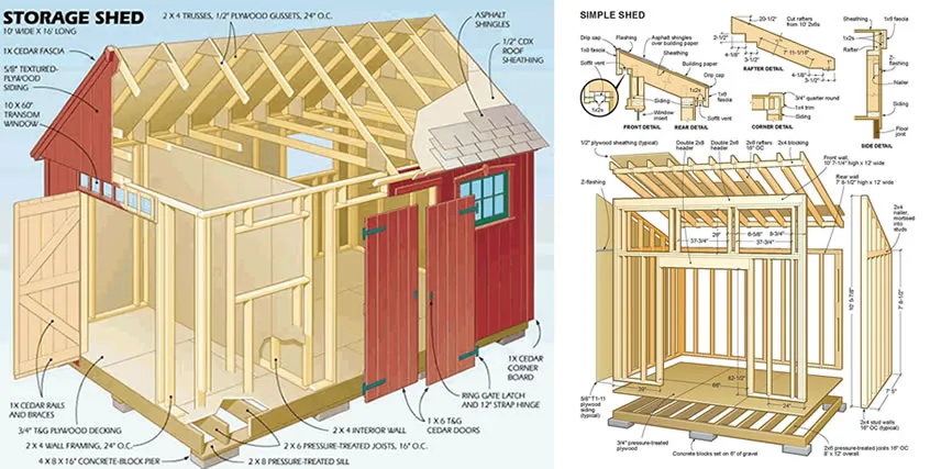 Wide variety of storage shed roof styles